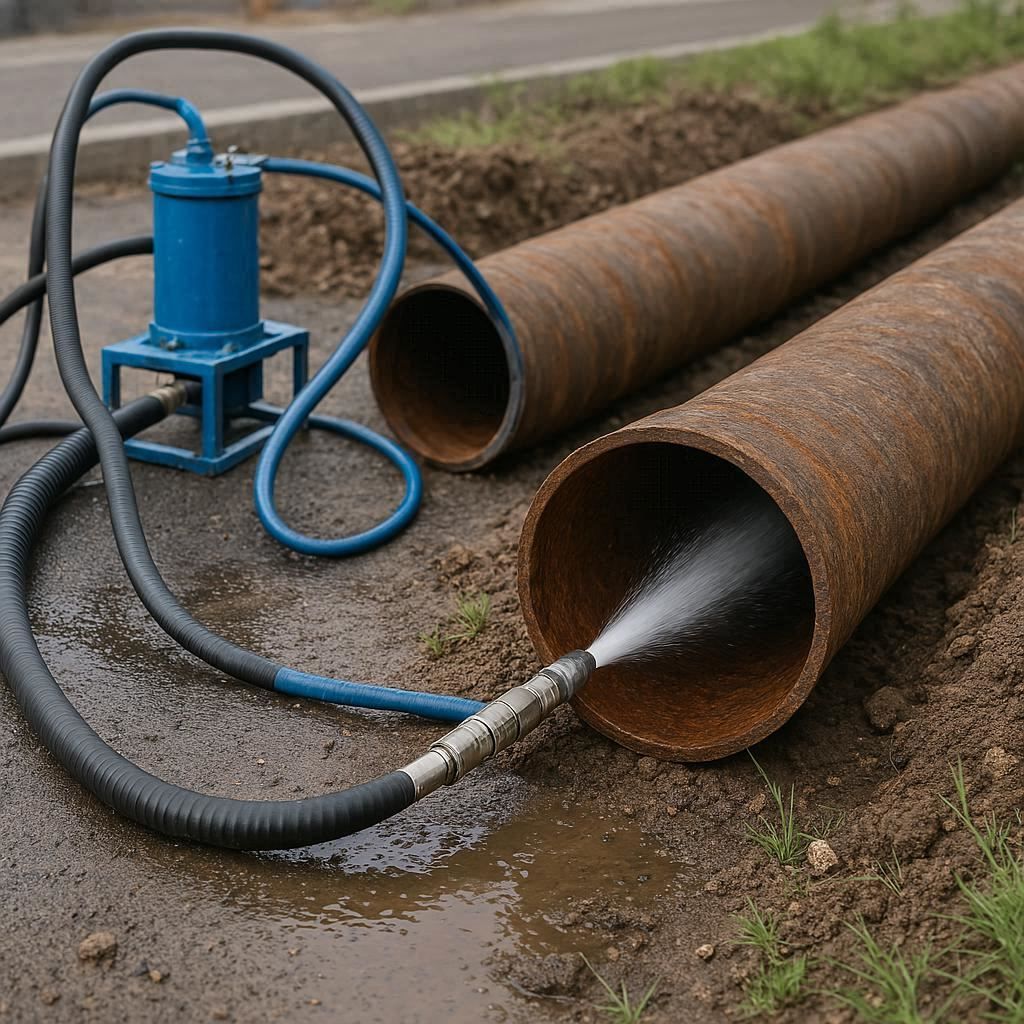 Гидродинамическая прочистка водопроводных труб в Высоцке